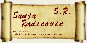 Sanja Radicović vizit kartica
